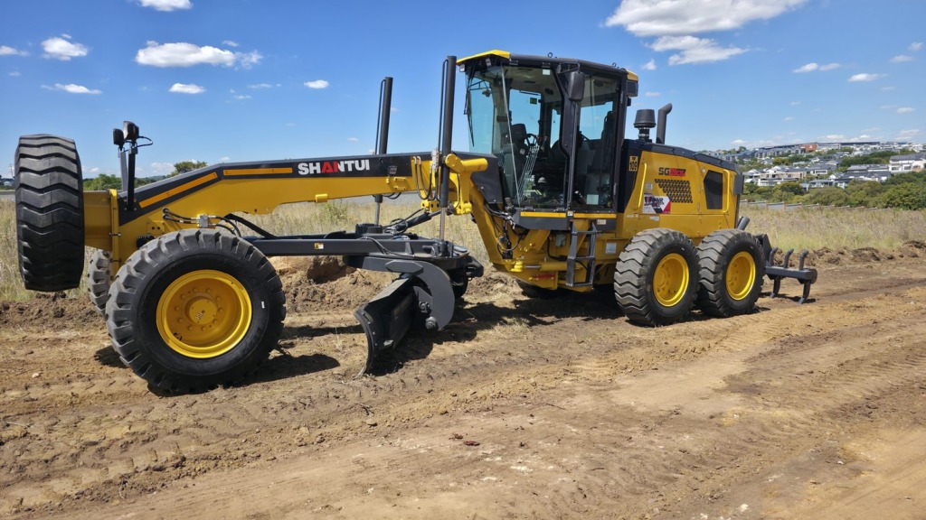 Grader on a cleared site