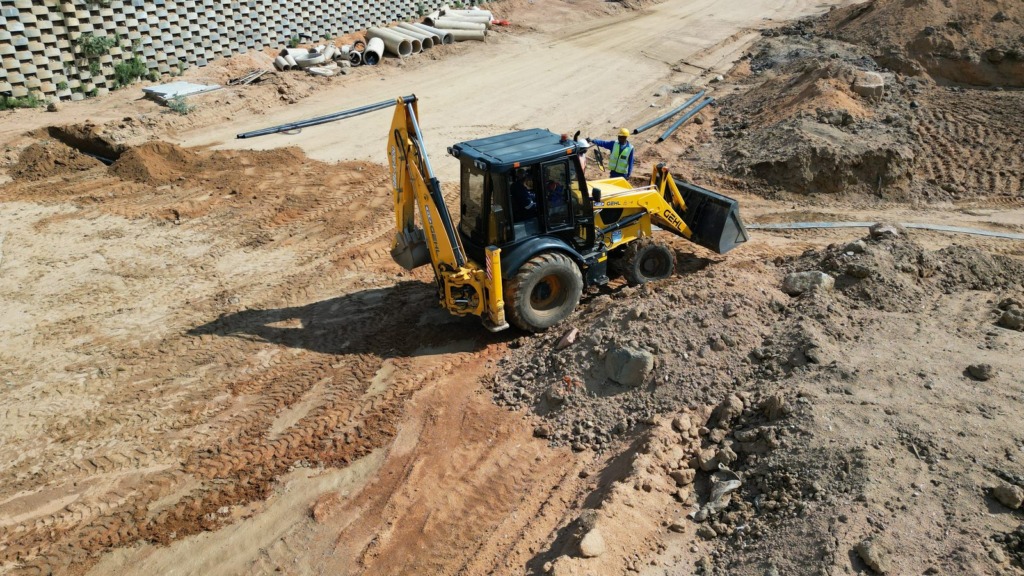 TLB working on a construction site